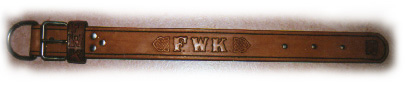 Leather collars with dogs name